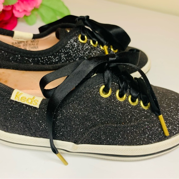 Keds Kate Spade New York Baby Girl Champion Black Glitter Sneakers New 7M/23 EU - Picture 6 of 8